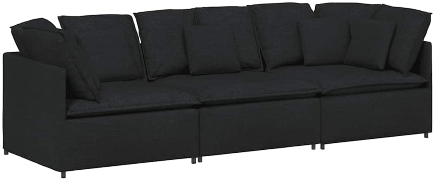 vidaXL Modulares Sofa mit Kissen Stoff Schwarz 3321269 Bild 1