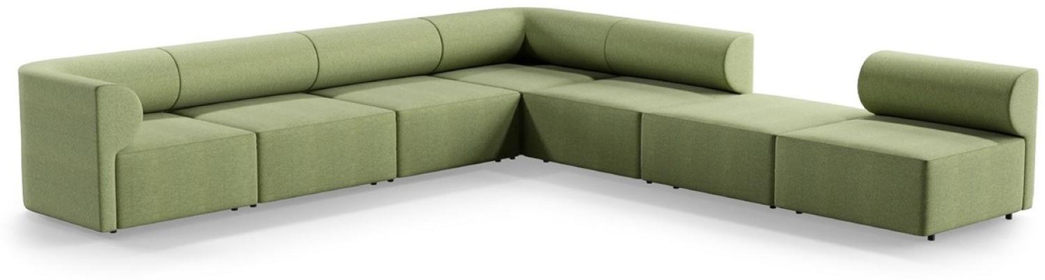 Casa Padrino Luxus Ecksofa Grün 360 x 360 cm - Modulares Wohnzimmer Sofa - Luxus Wohnzimmer Möbel Bild 1