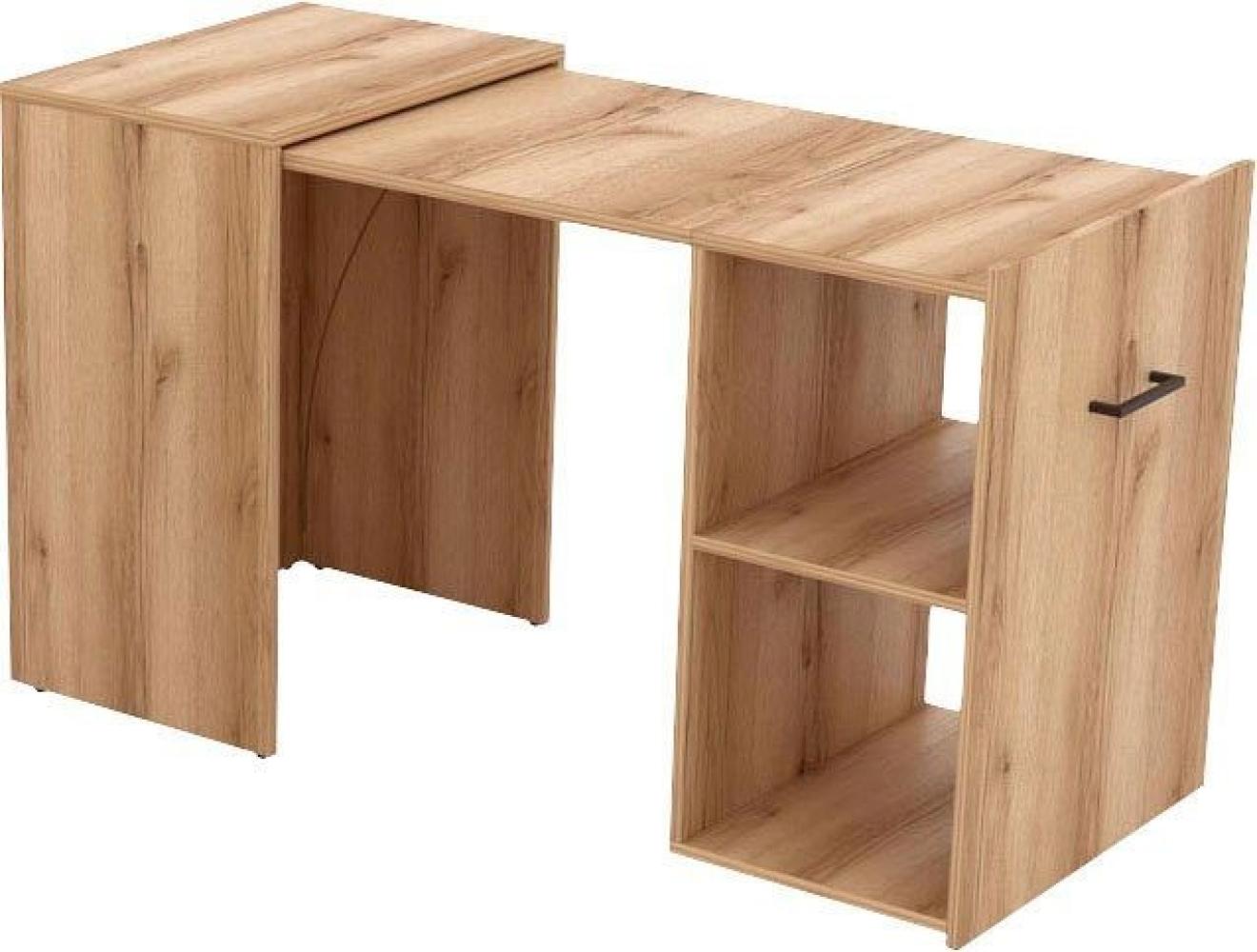 ausziehbarer Schreibtisch Computertisch Surat 41,5-131,5x60x75cm Eiche Grand Natural Bild 1