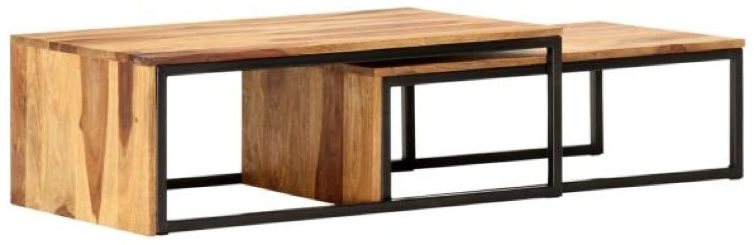 vidaXL Satztische 2 Stk. Massivholz Bild 1
