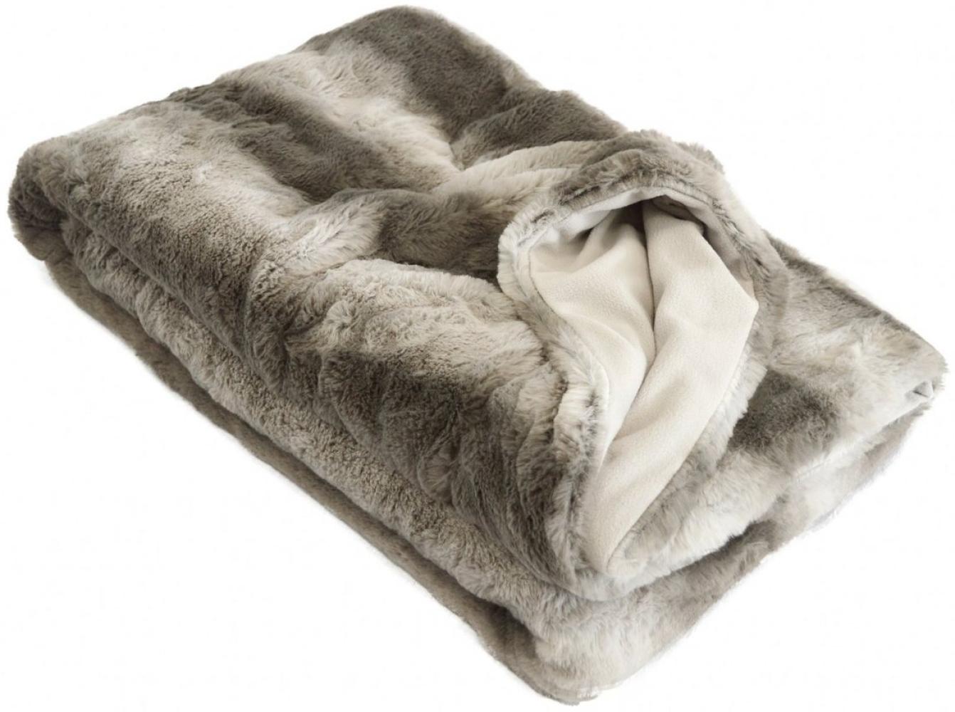 MESANA Wohndecke Decke Blanca grau Polyester Microfaser-Fleece Tagesdecke Kuscheledecke Zudecke Fleecedecke warm kuschelig Decke gemütlich Wohnzimmerdecke Bild 1