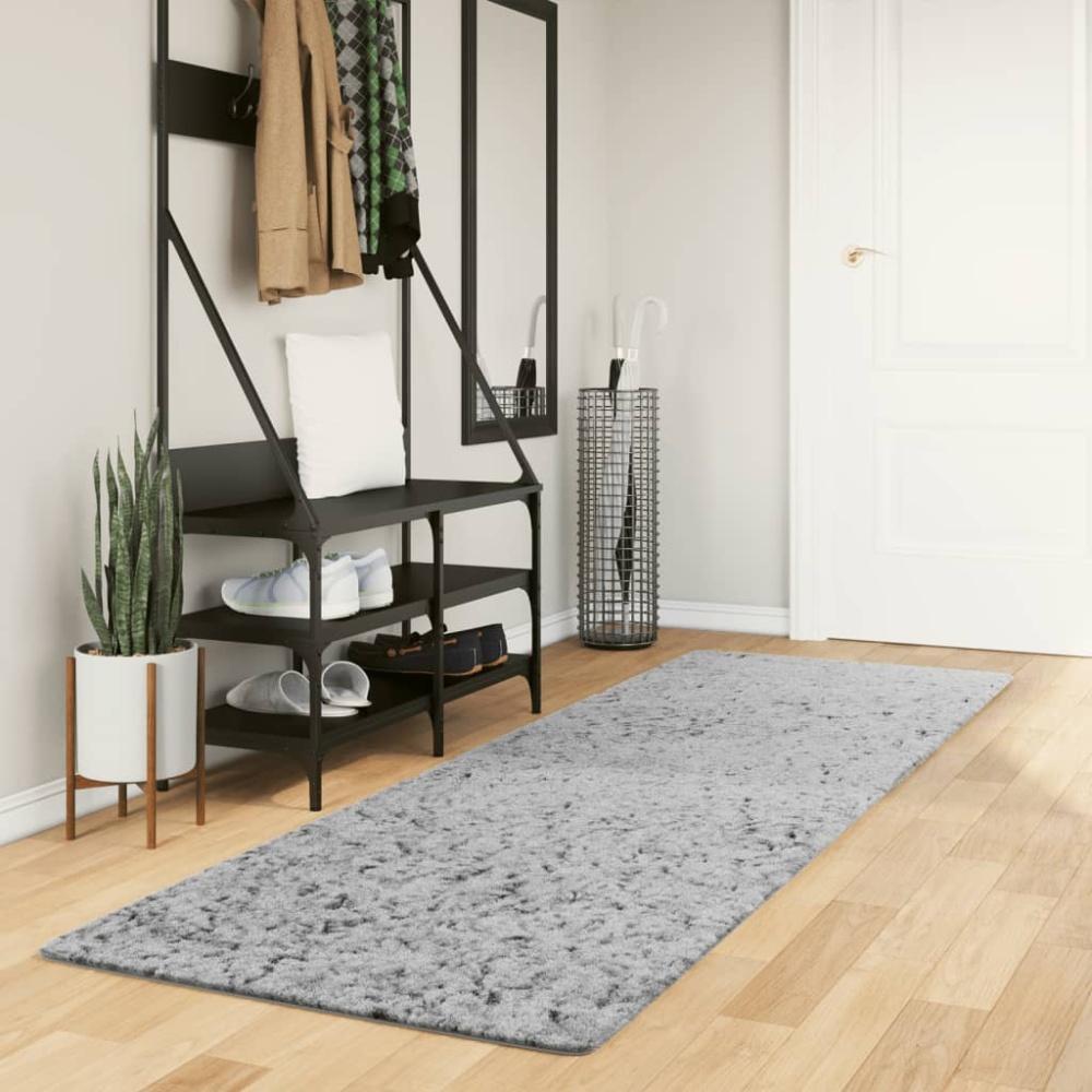 vidaXL Shaggy-Teppich PAMPLONA Hochflor Modern Grau 80x250 cm 375253 Bild 1