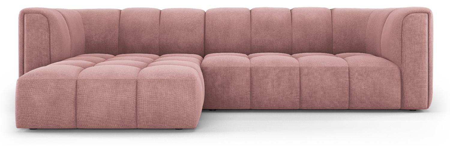 Micadoni Modulares Ecksofa Serena 3-Sitzer Links Strukturierter Stoff Rosa Bild 1