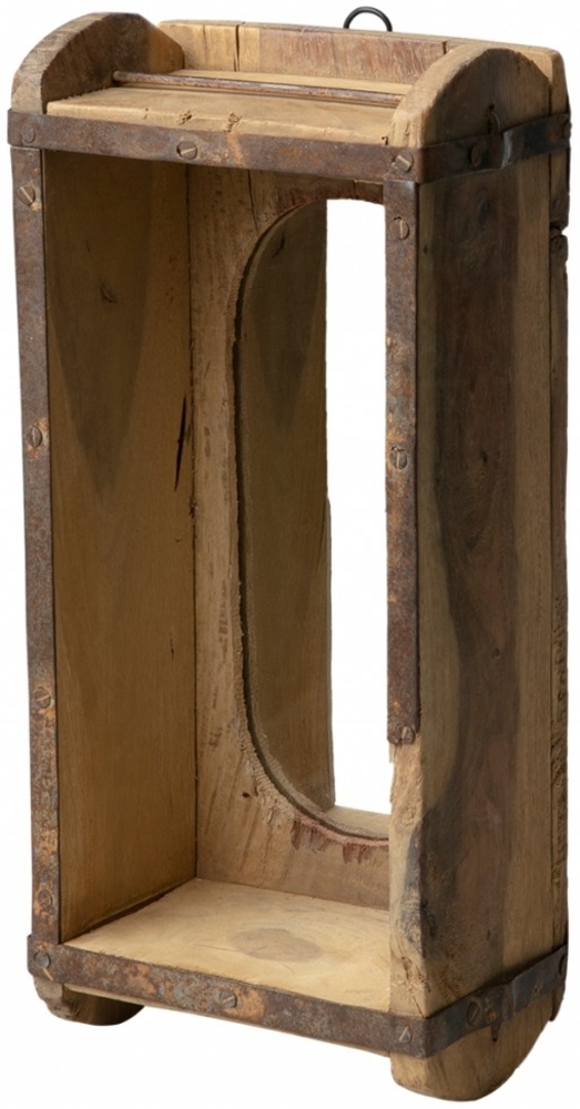 Ziegelform alte Backsteinform innen mit Ovalem-Spiegel Holz Kiste Unika Bild 1