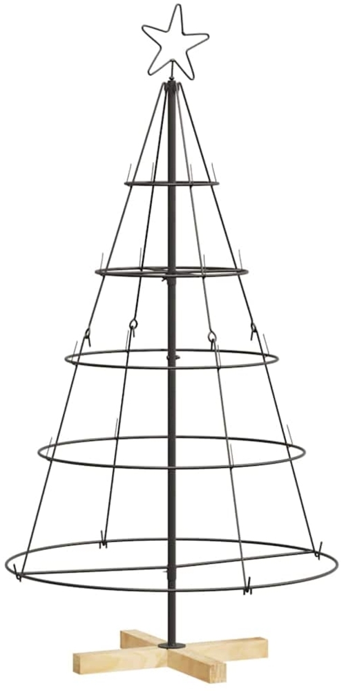 vidaXL Weihnachtsdeko mit Ständer Schwarz 125 cm Stahl 42019159 Bild 1