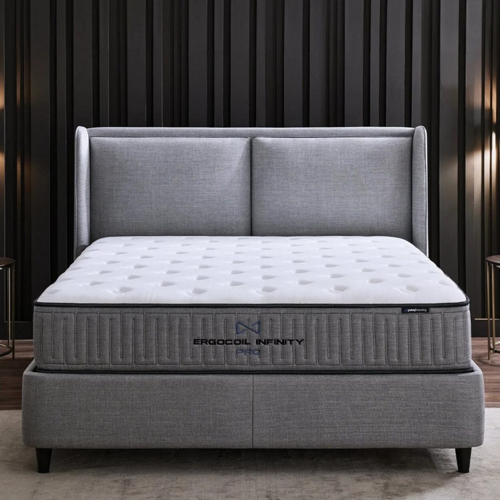 Pointhome Boxspringbett Set, Yatas Bedding Ergocoil Infinity Pro, Doppelseitige Matratze (Schlafzimmerbett, H3 (Mittelfest), Taschenfederkern, Matratzenhöhe: 31 cm Bild 1