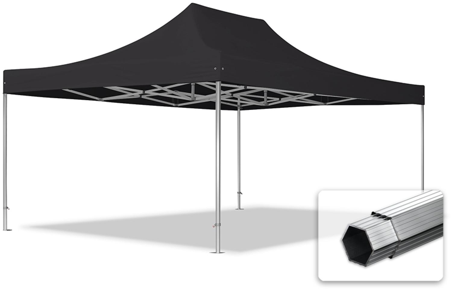 4x6 m Faltpavillon, PROFESSIONAL Alu 50mm, feuersicher, schwarz Bild 1