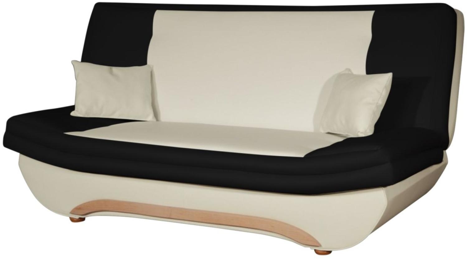 Klick-klack-Sofa Schlafsofa GIANA in Kunstleder Creme-Schwarz Bild 1