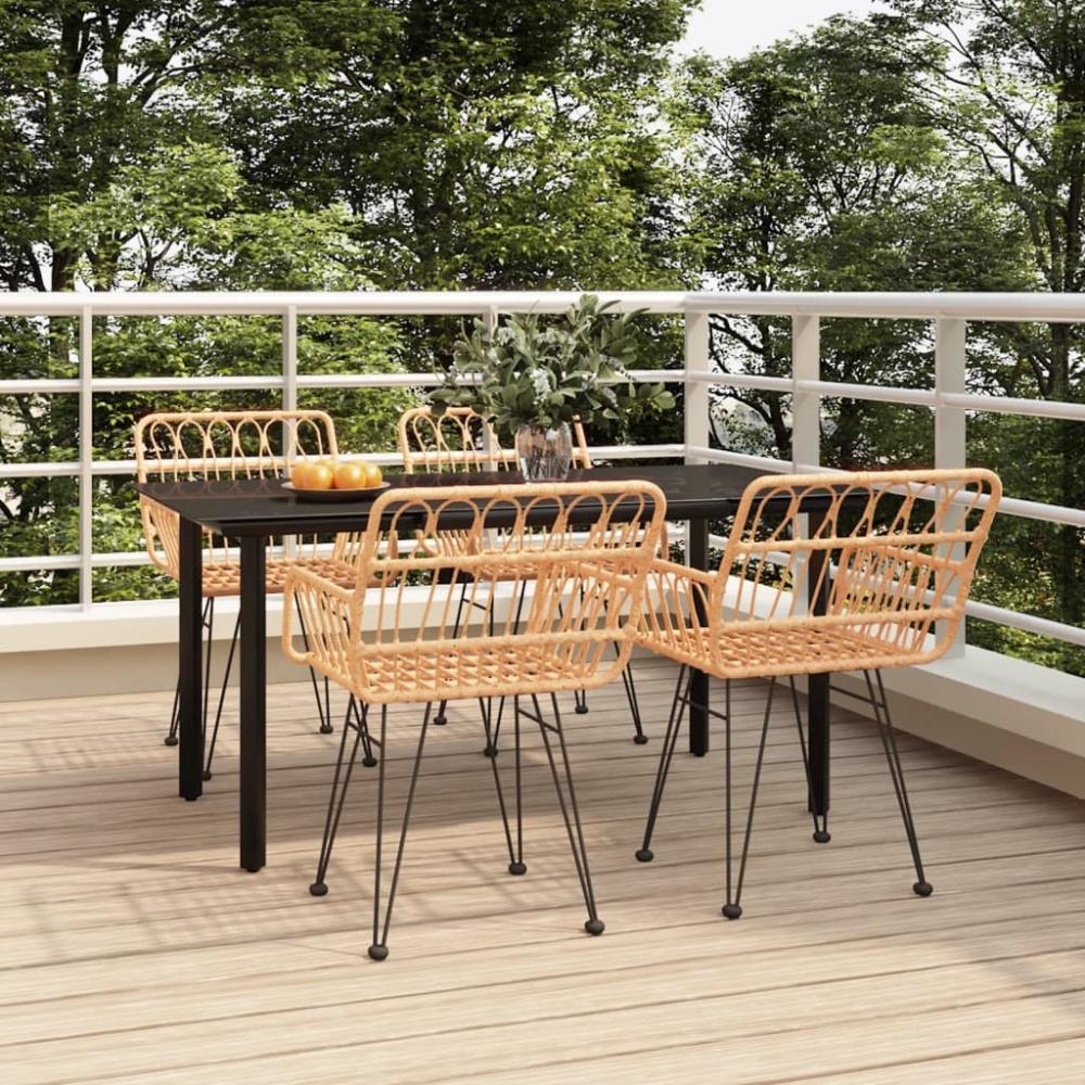 vidaXL 5-tlg. Garten-Essgruppe Poly Rattan 3157862 Bild 1