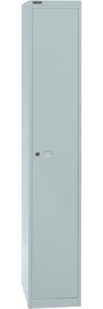 Bisley Garderobenschrank Office mit Schloss aus Stahlblech, 1 Fach mit Hutboden & Kleiderstange - Kleiderspind abschließbar, Spind Tiefe: 45,7 cm - Farbe: lichtgrau, CLK181-645 Bild 1