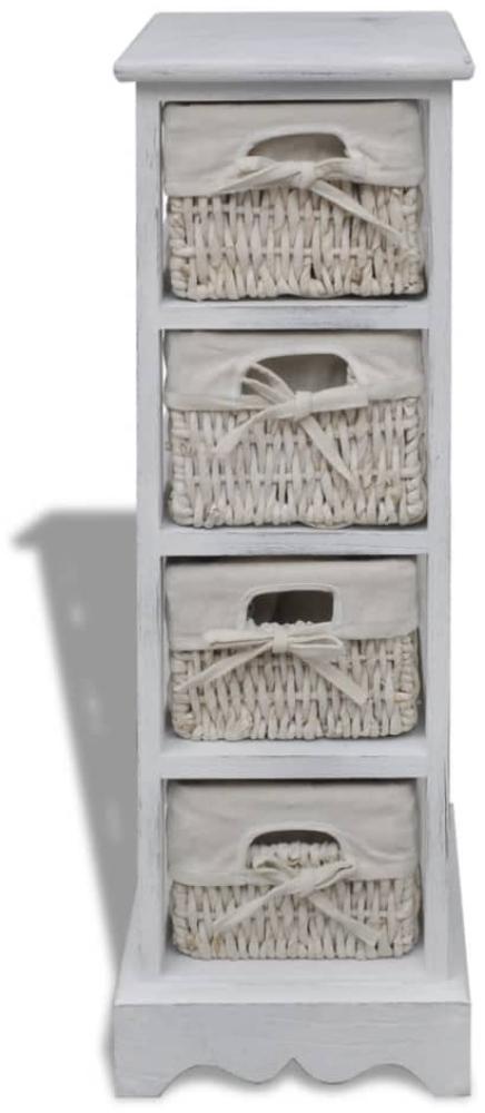 vidaXL Korbregal Holz mit 4 Körben Weiß 240797 Bild 1