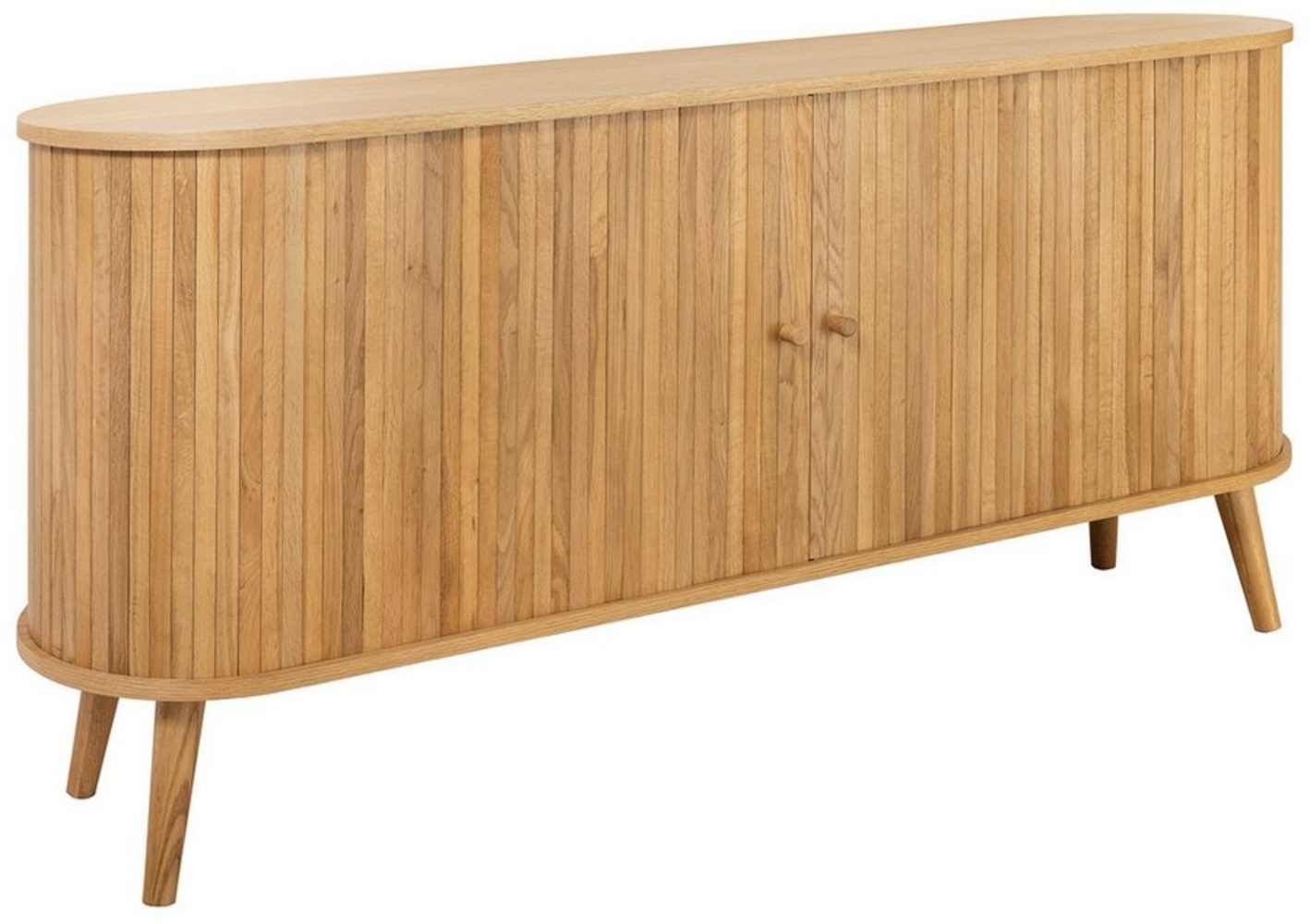 riess-ambiente Sideboard VALHALLA WOOD 160cm natur · Schrank mit Eichenholz-Design (Einzelartikel, 1 St), Kommode mit 2 Schiebetüren & 4 Fächer · Wohnzimmer · Retro Bild 1