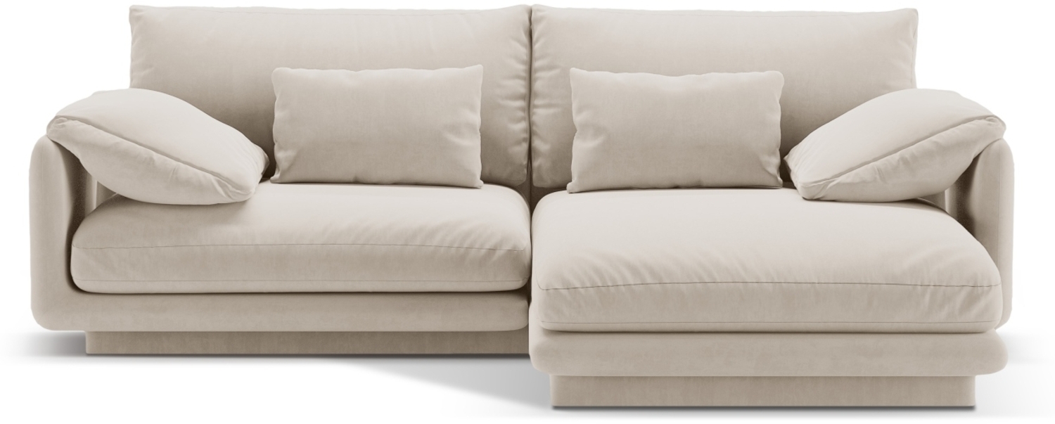 Micadoni Ecksofa Torino 3-Sitzer Samt Ecru Rechts Bild 1