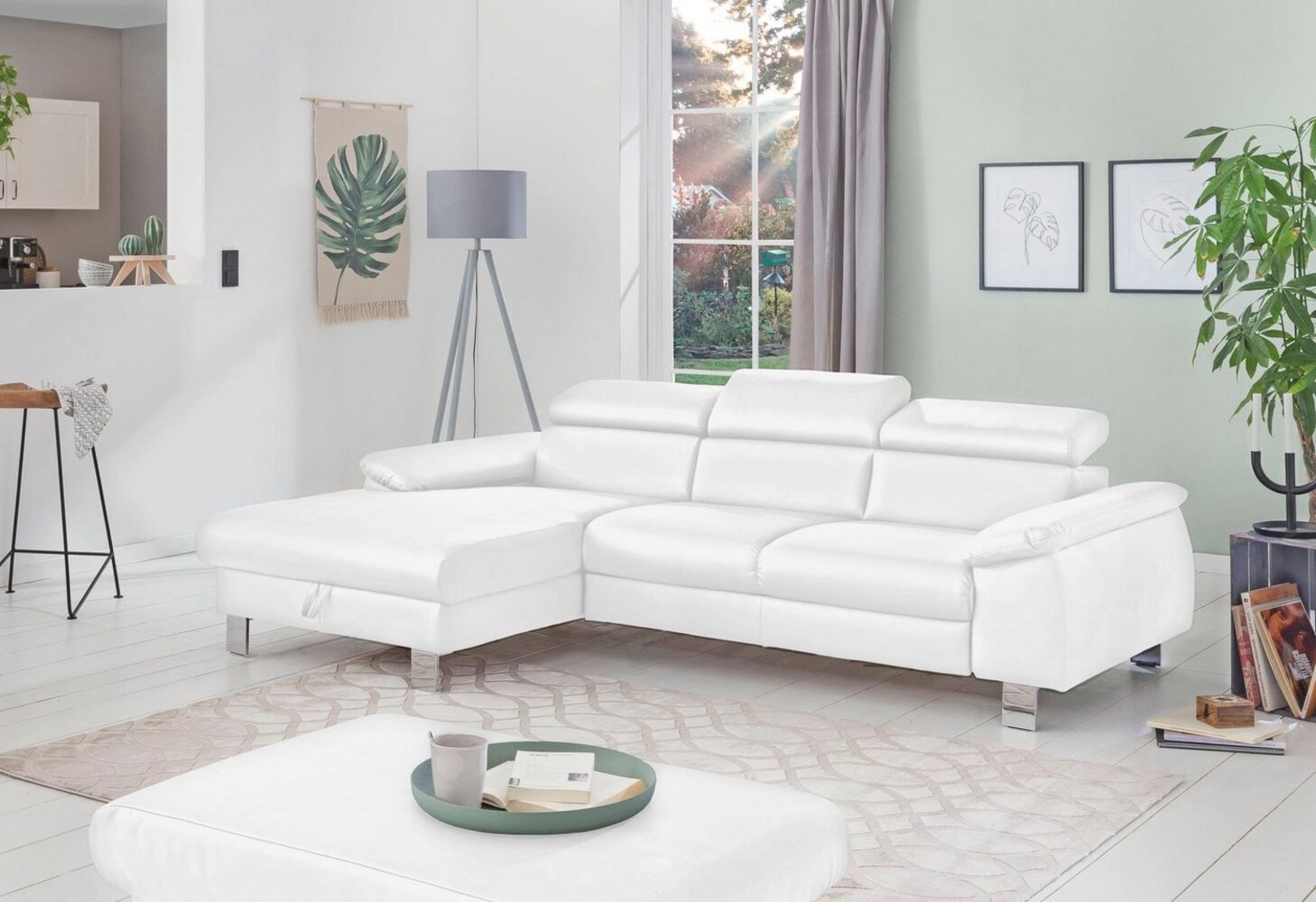 COTTA Ecksofa Komaris L-Form mit Kopfteilverstellung, wahlweise mit Bettfunktion, Bettkasten & Beleuchtung Bild 1