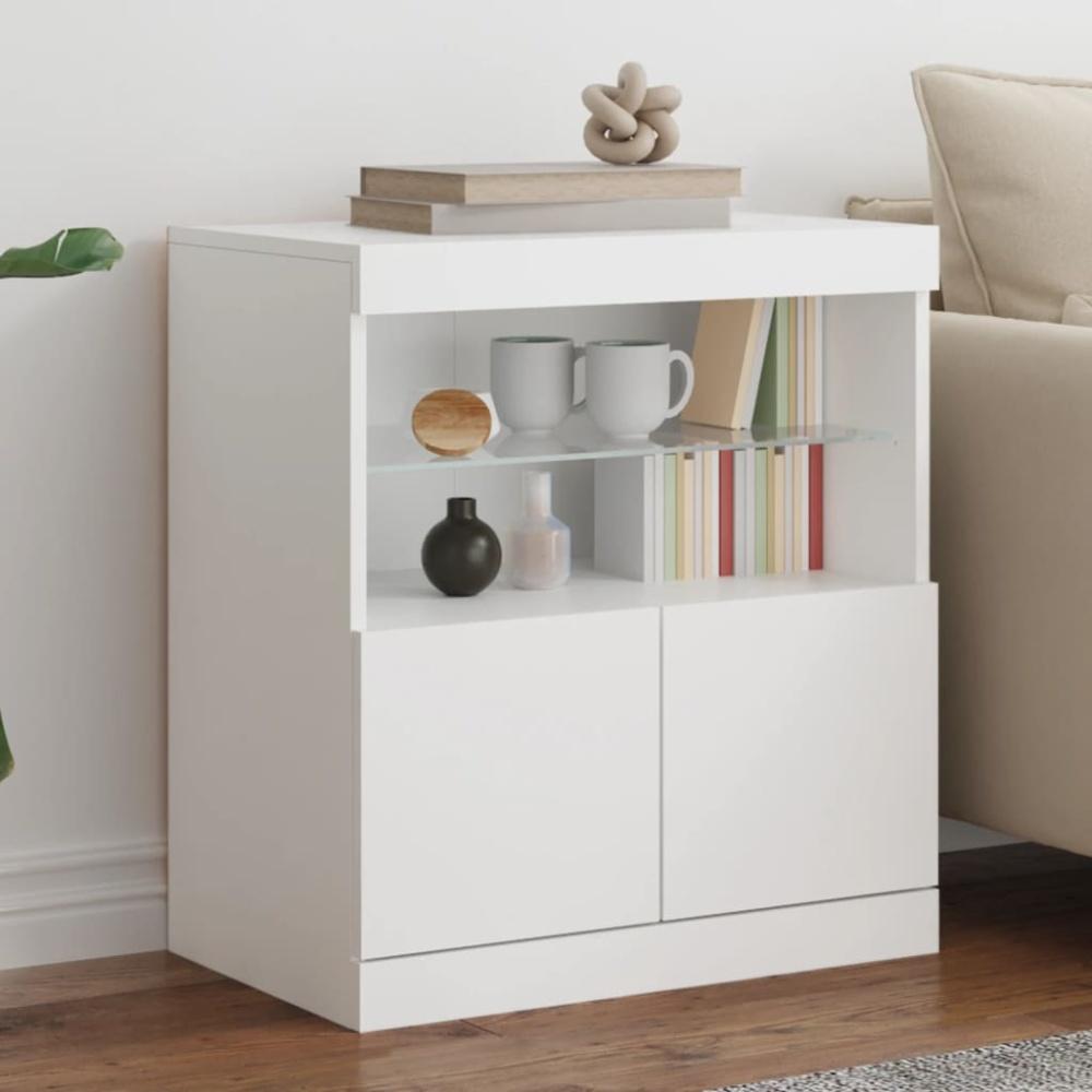 vidaXL Sideboard mit LED-Leuchten Weiß 60x37x67 cm 836651 Bild 1