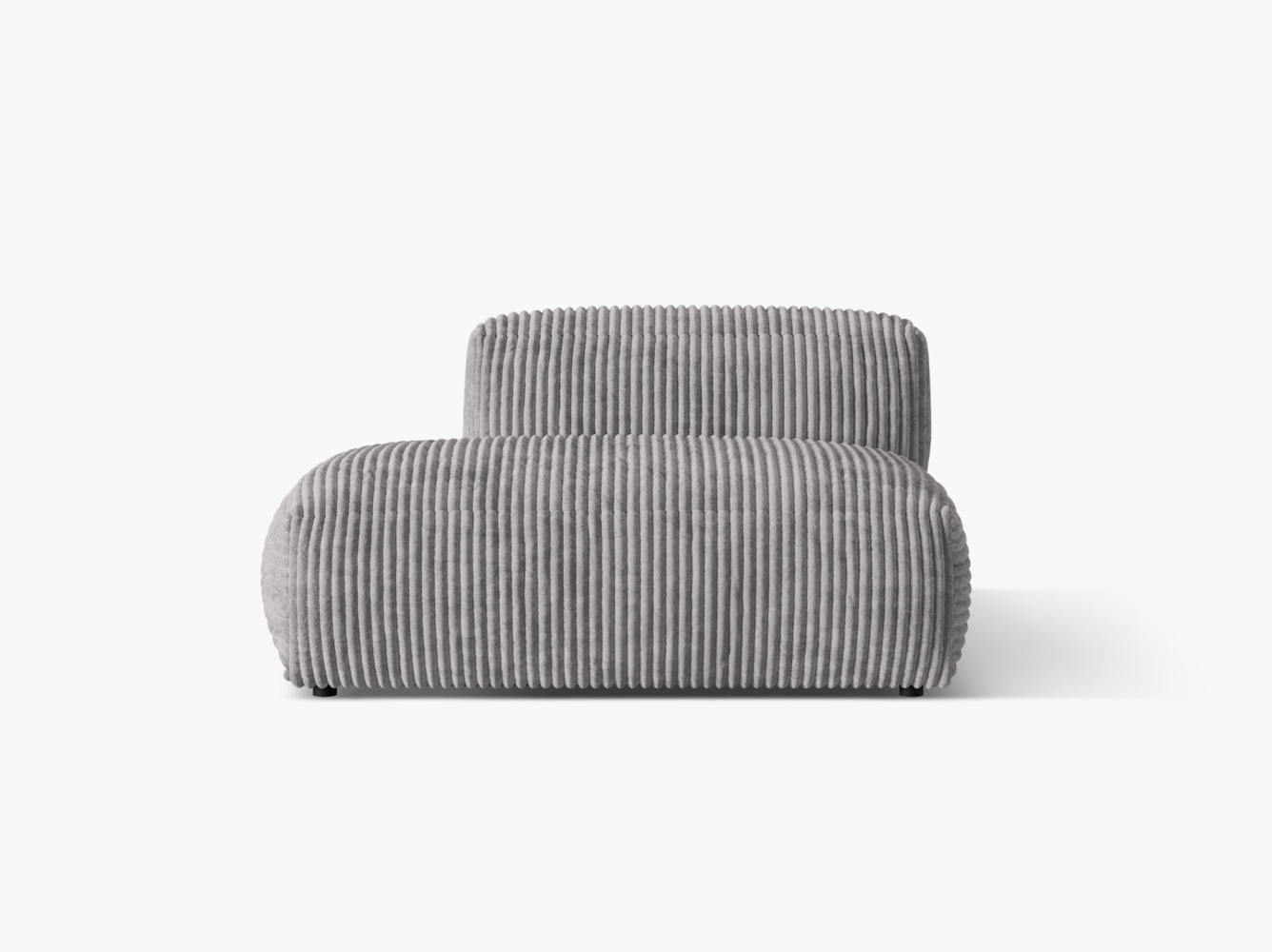 Micadoni Ecksofa-Modul Martina 1-Sitzer Kord Hellgrau Links Bild 1