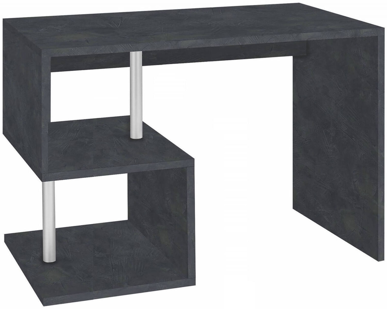 Dmora Schreibtisch Acan, linearer PC-Schreibtisch, Mehrzweck-Bürotisch, platzsparender Schreibtisch mit mehreren Positionen, 100 % Made in Italy, 100 x 50 x 78 cm, Schiefer Bild 1