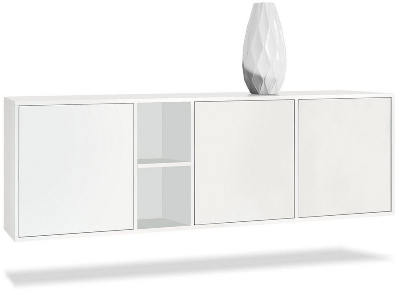 Vladon Kommode Cuba - Weiß matt/Weiß matt - Modernes Sideboard für Ihr Wohnbereich - (BxHxT) 182x53x35 cm Bild 1