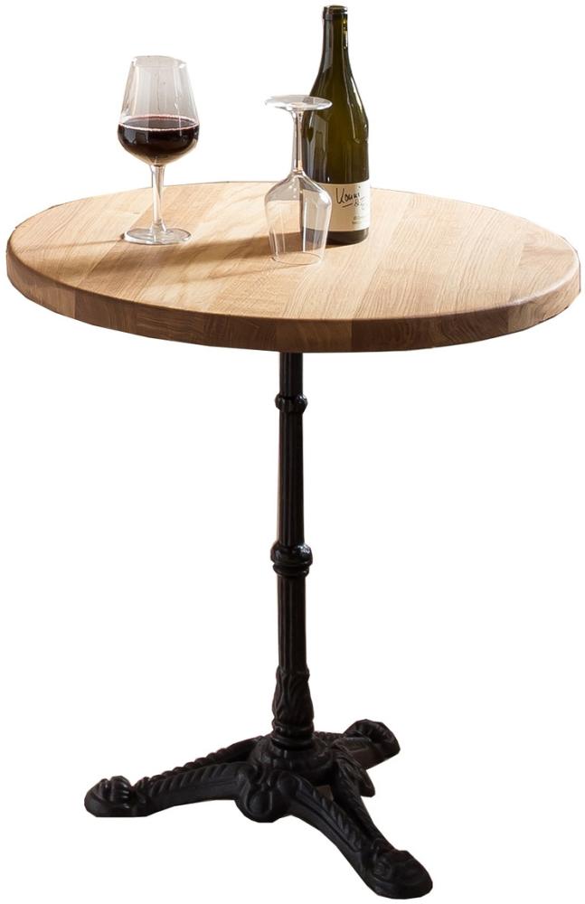 TABLES&Co Tisch 60x60 Wildeiche Natur Gusseisen Schwarz Bild 1