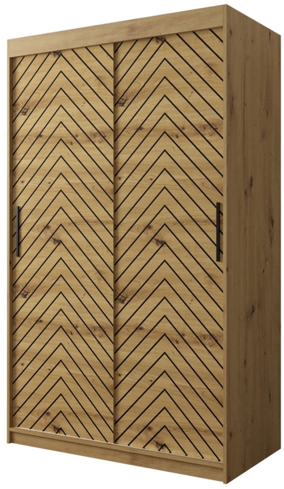 Kleiderschrank Sonter I 120 (Farbe: Artisan Eiche / Artisan Eiche + Schwarz, Größe: 120 cm, ohne Schubladen) Bild 1