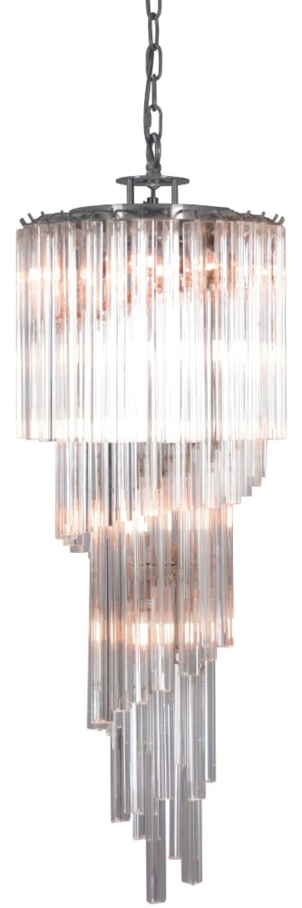 Signature Kronleuchter Tornado aus Glas B35 cm x H101 cm - Grau Bild 1