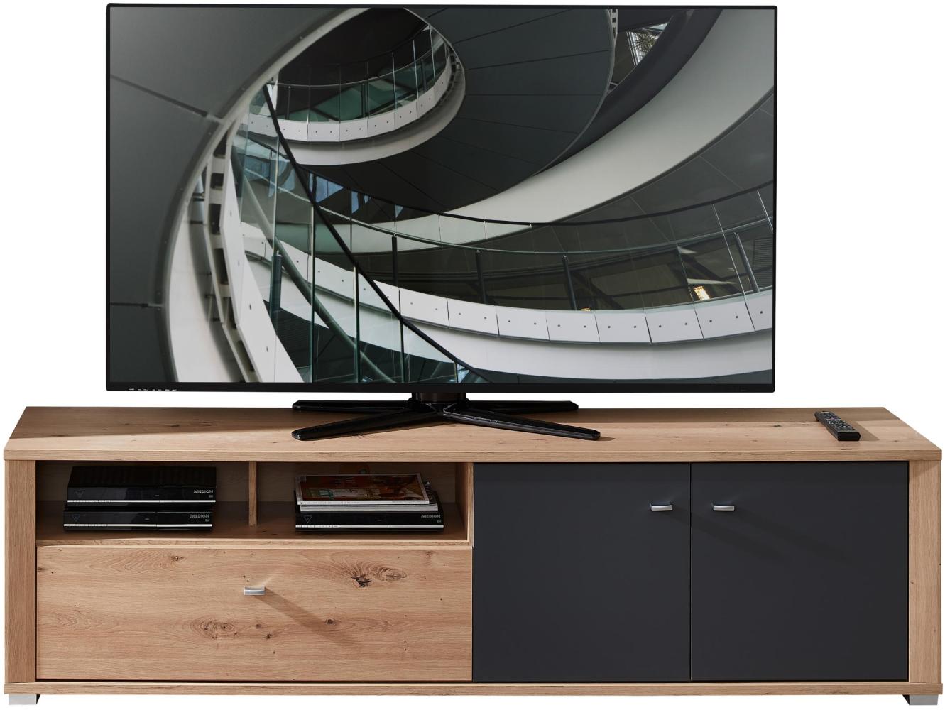 TV Lowboard PABLO 193 cm Eiche - Graphit Bild 1