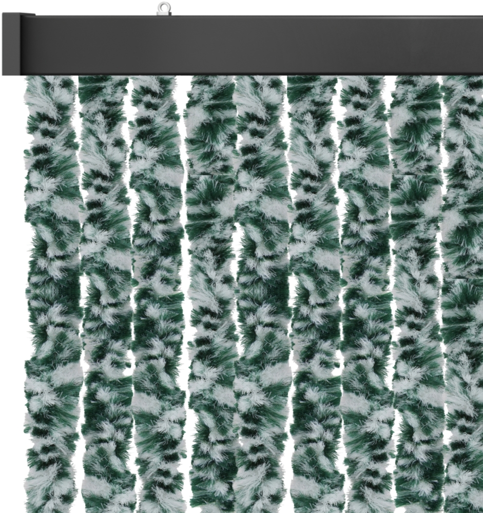 Flauschvorhang 140x200 Meliert dunkelgrün - weiß Bild 1