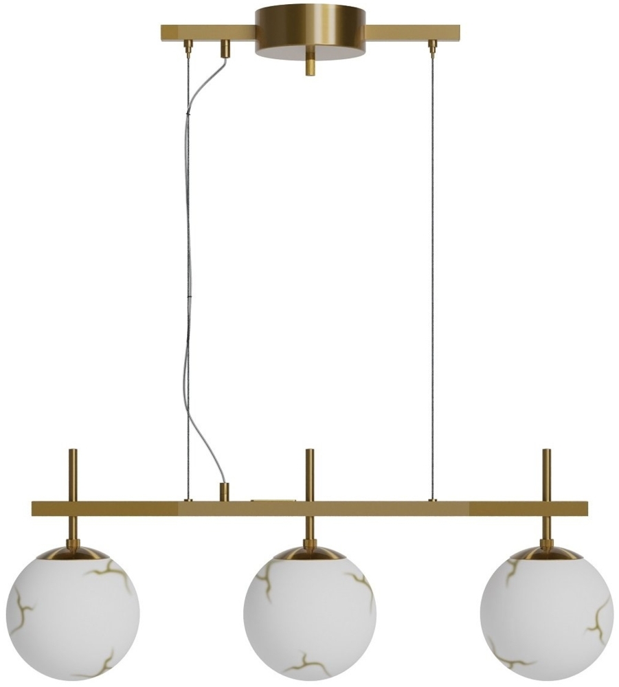 By Rydéns 4202540-5000 Pendelleuchte Bellagio 3-flammig Messing Weiß Bild 1