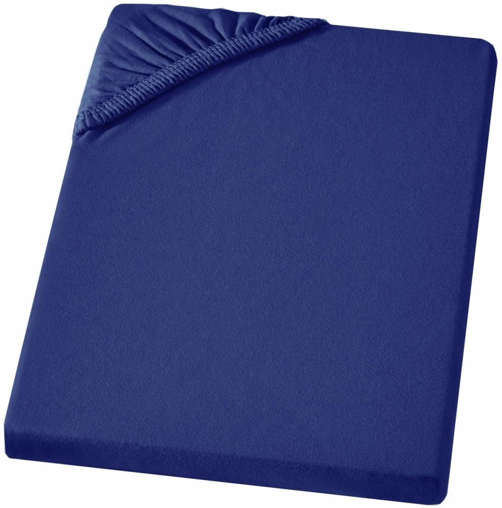 Carpe Sonno Feinjersey Bettlaken aus 100% Baumwolle, Royalblau, 140-160x200 cm Bild 1