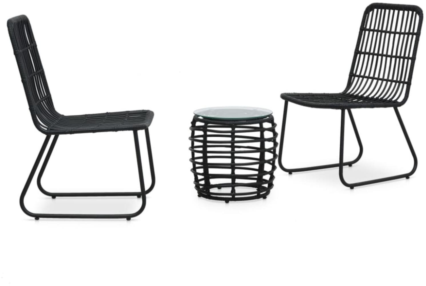 vidaXL 3-tlg. Bistro-Set Poly Rattan Schwarz 48585 Bild 1