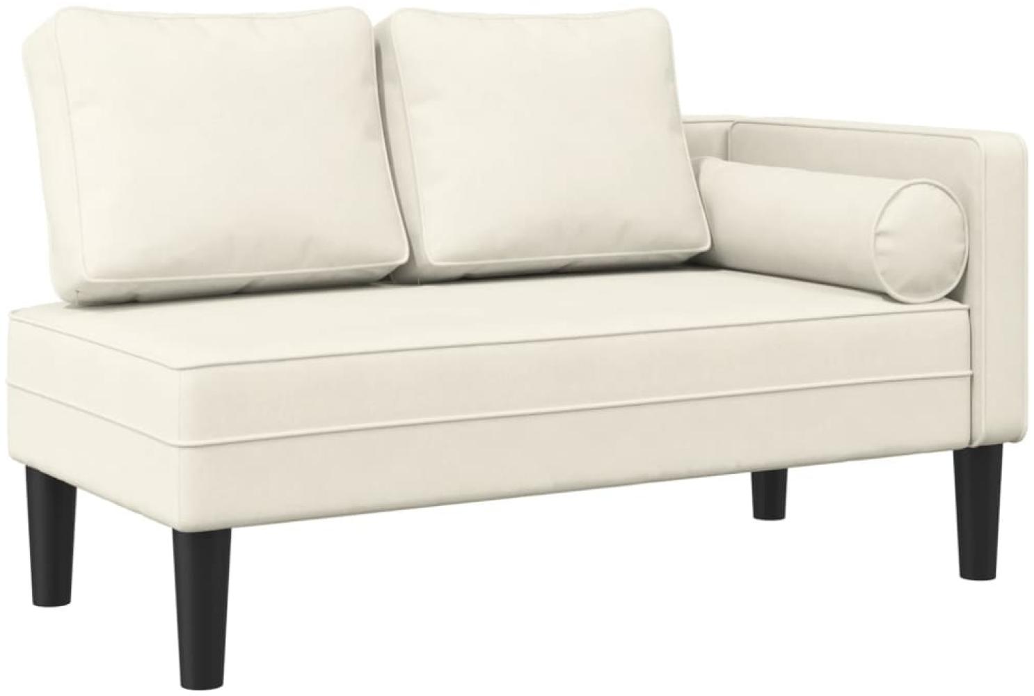 vidaXL Chaiselongue mit Kissen Creme Samt Bild 1