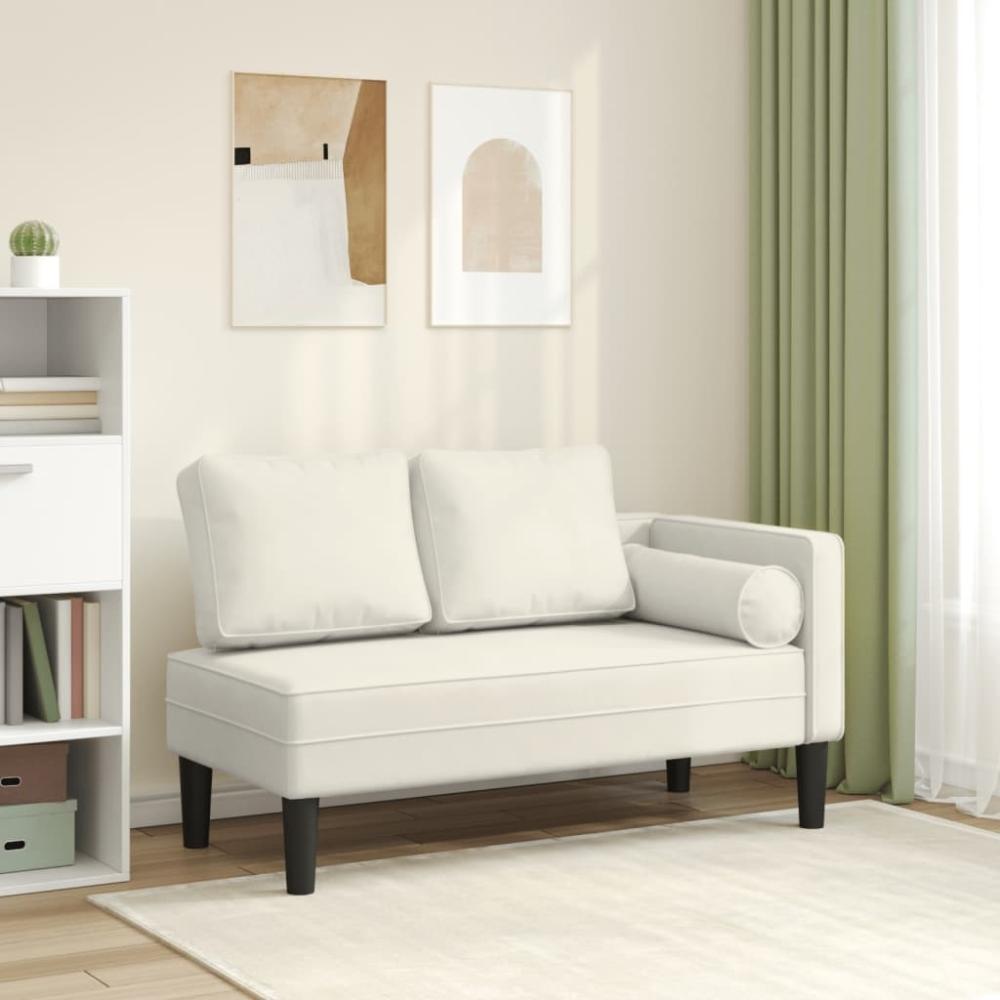 vidaXL Chaiselongue mit Kissen Creme Samt Bild 1