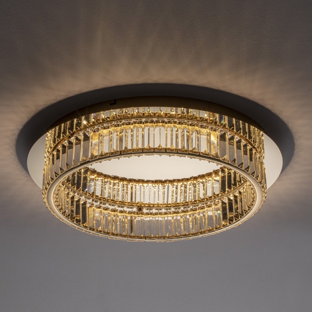 Nova Luce 9333079 AURELIA LED Deckenleuchte 50cm gerade 3500K Gold Kristall Bild 1