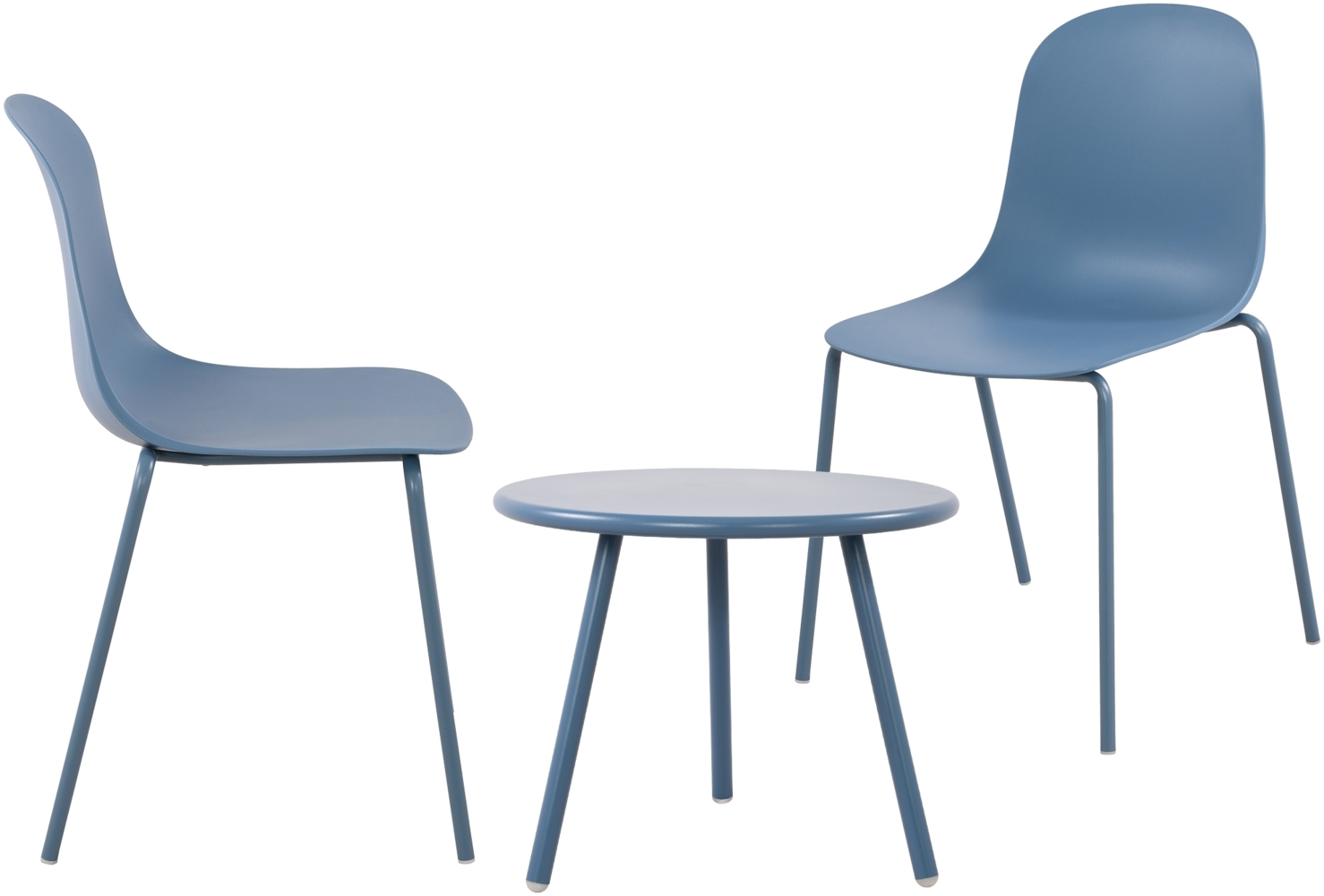 CLP 2er Sitzgruppe Mindin Set 1 Tisch 2 Stapelstühle wetterfest UV-beständig,blau Bild 1