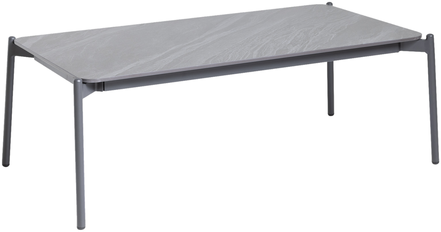 7013 Couchtisch 45x125, Platte Sintered Stone anthrazit, Gestell Aluminium anthrazit Bild 1