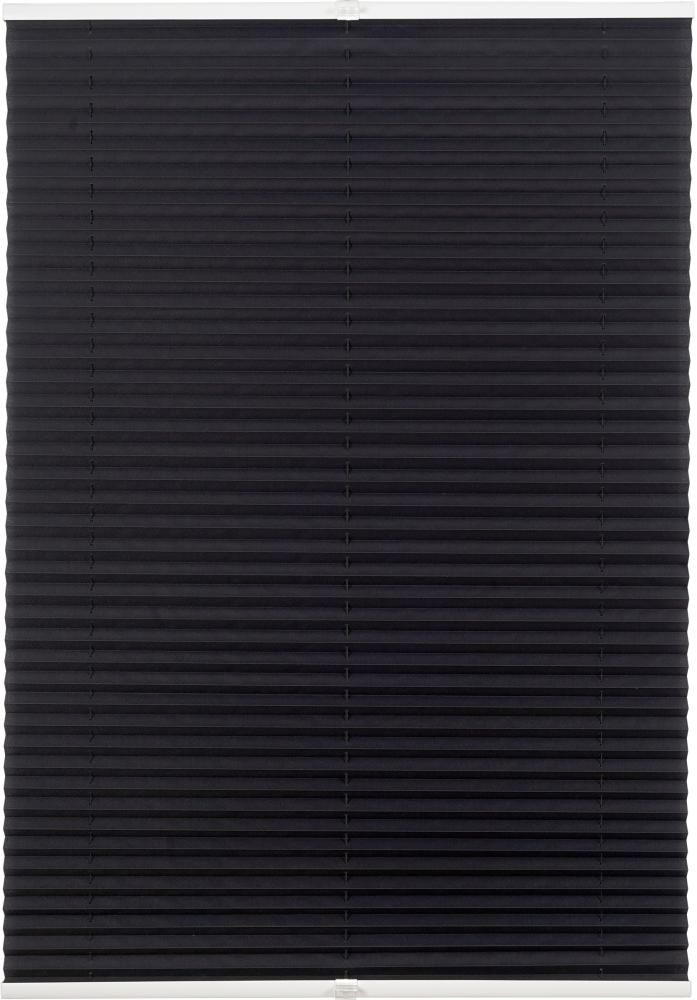 ondeco Plissee ohne Bohren mit Klemmträger viele Farben, Sonnenschutz für Fenster innen, Lichtschutz und Blickdicht, Plissee klemmfix Faltrollo Sichtschutz für Tür - Schwarz - 80x210 cm Bild 1