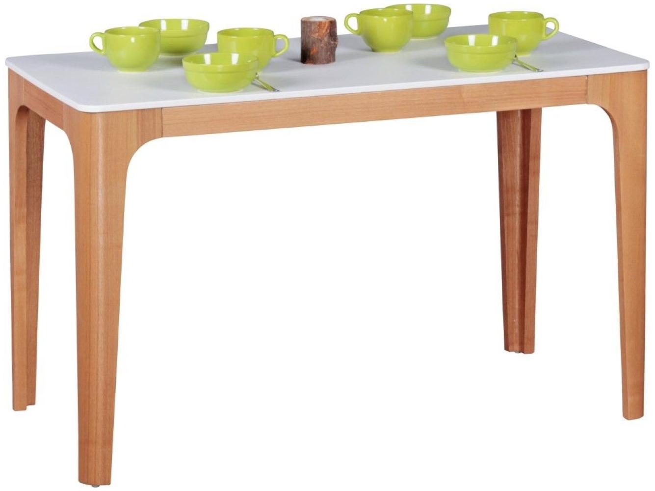 Esstisch Tisch - MAGNUS - Vierfußtisch 120x76 cm MDF Weiß lackiert Bild 1