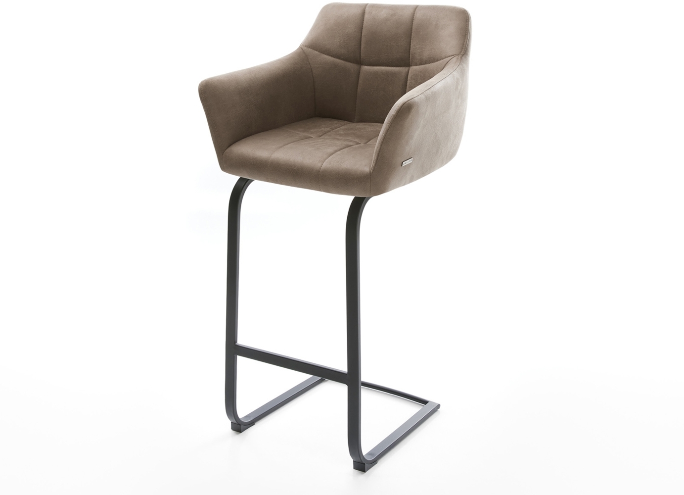 Barstuhl Yulo-Flex Vintage Taupe Freischwinger flach Metall Bild 1