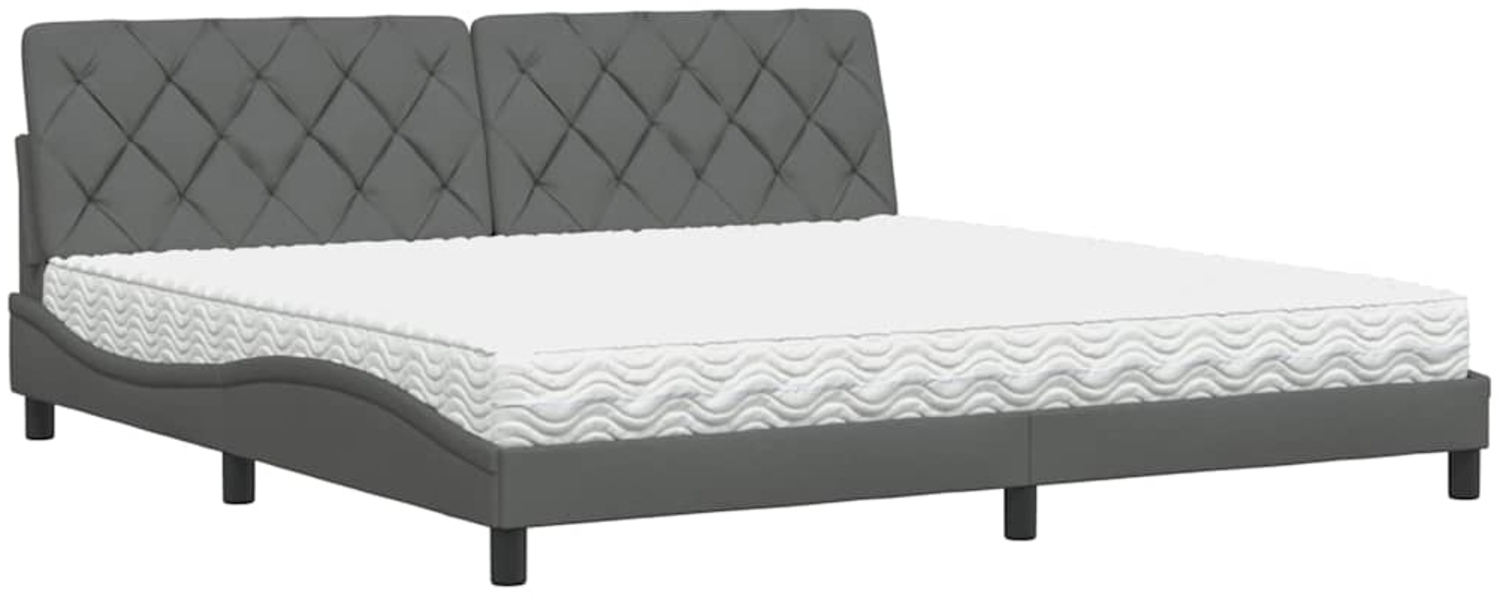 vidaXL Bett mit Matratze Dunkelgrau 200x200 cm Stoff 3310763 Bild 1