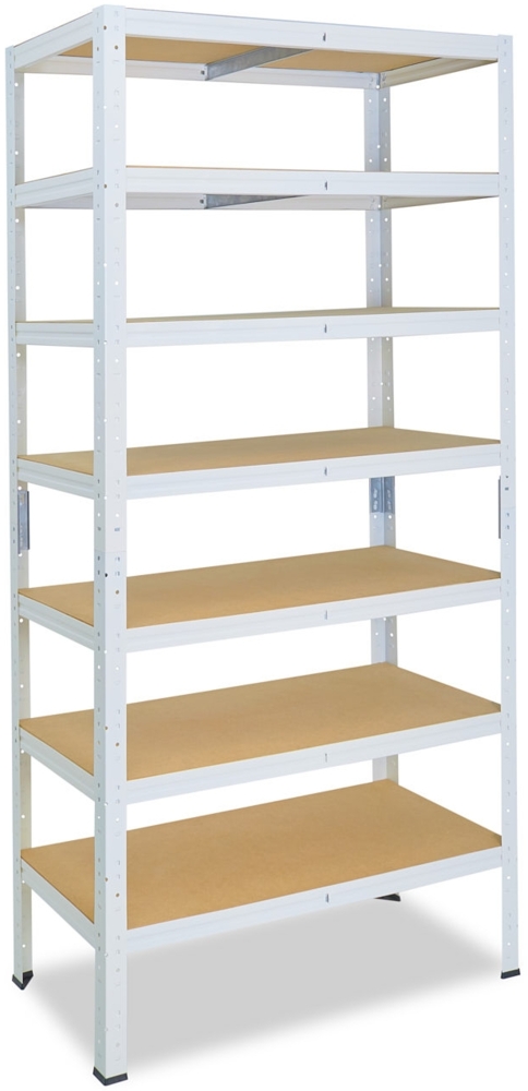 shelfplaza HOME 230x90x60 cm Schwerlastregal in weiß mit 7 Böden und 125 kg Traglast pro Boden Bild 1