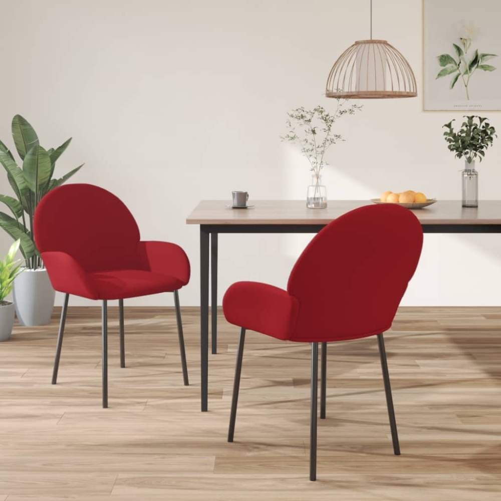 Esszimmerstühle 2 Stk. Weinrot Samt [344768] Bild 1