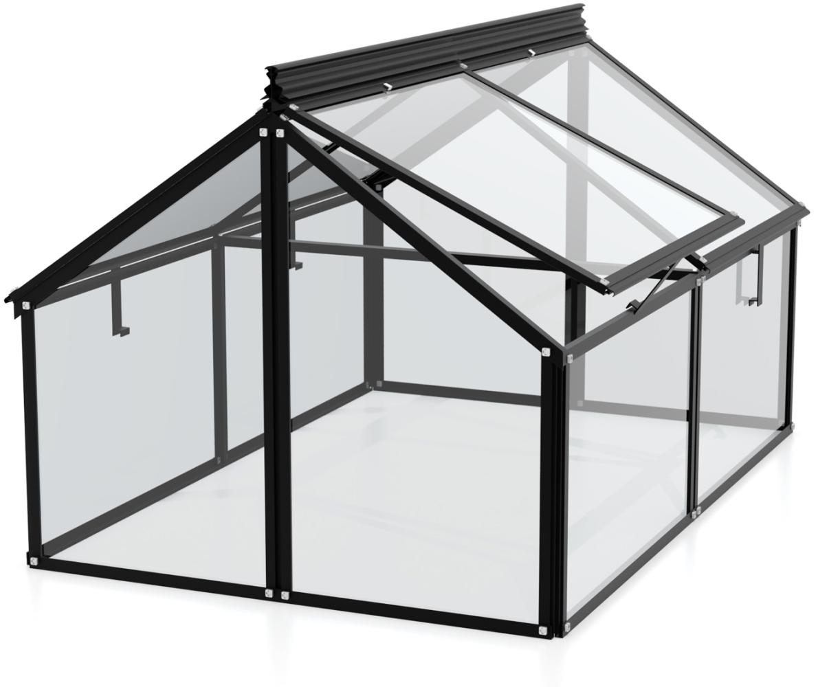 Vitavia Frühbeet Gaia Jumbo 3mm ESG Glas BxTxH 83x120x72/38cm Alu schwarz Bild 1