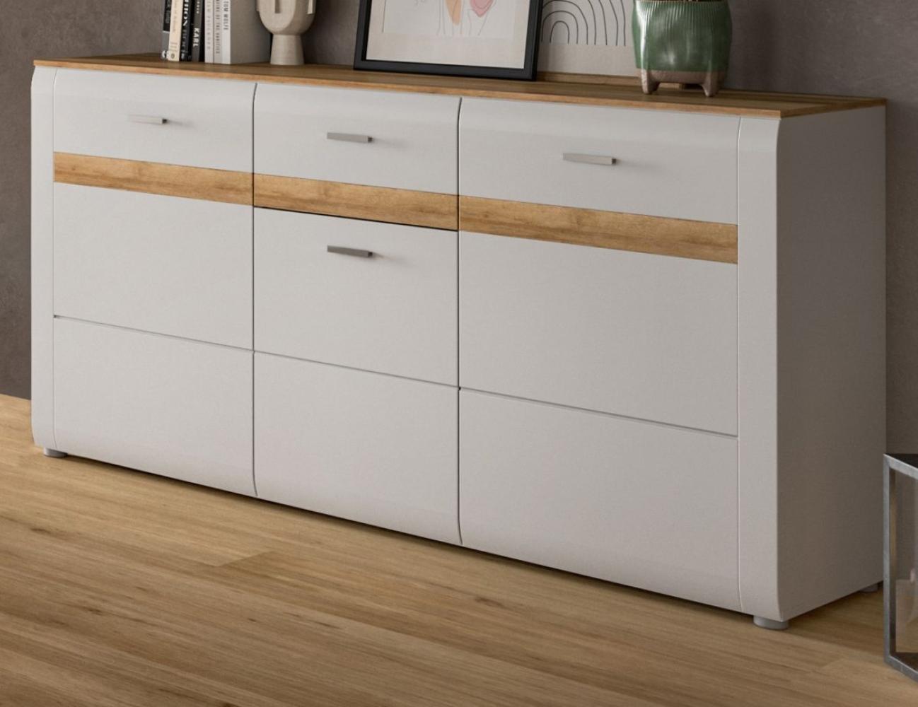 Sideboard Darell in grau und Eiche 150 cm Bild 1