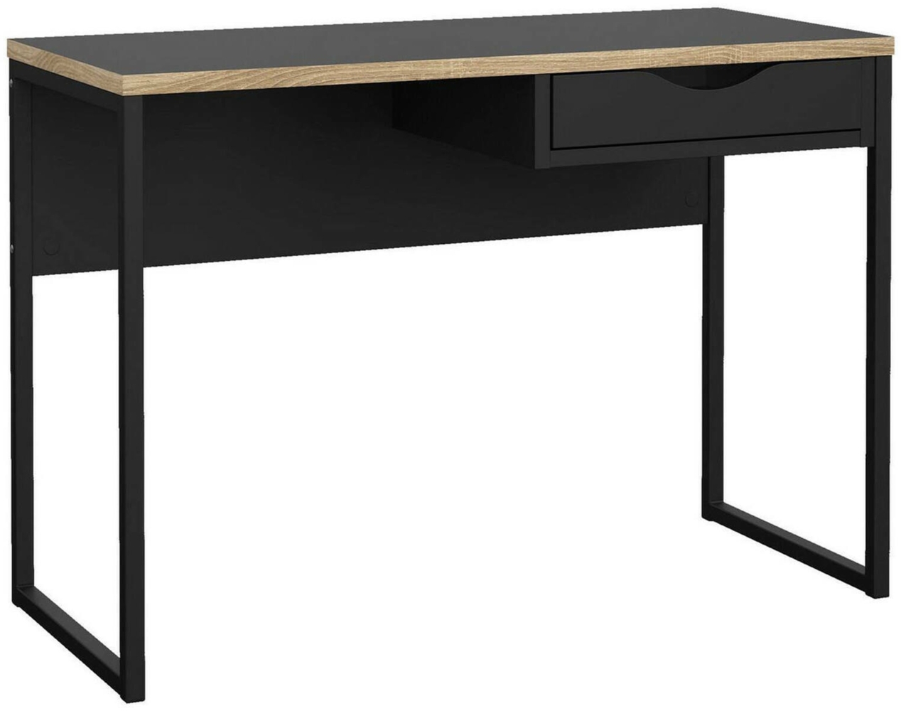 Dmora Schreibtisch Agave, Mehrzweckschreibtisch, Bürotisch für PC, Eckschreibtisch, 110x48 h77 cm, Schwarz Bild 1