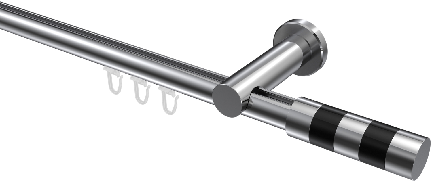 Innenlauf-Gardinenstangen-Set Platon Mavell 100 cm, 1-läufig, 20 mm Ø Chrom Bild 1