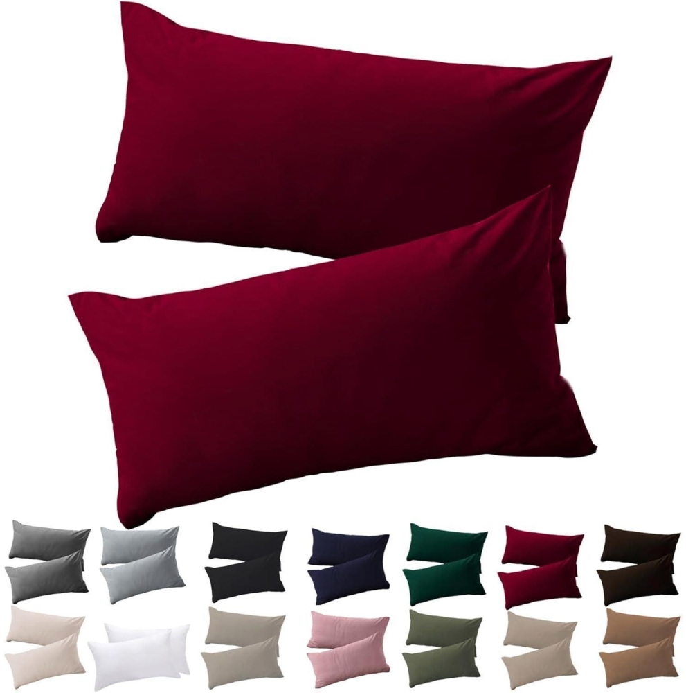 Soifox Kissenbezug 40x60 Rot 2er Set Mikrofaser Hypoallergen Bild 1