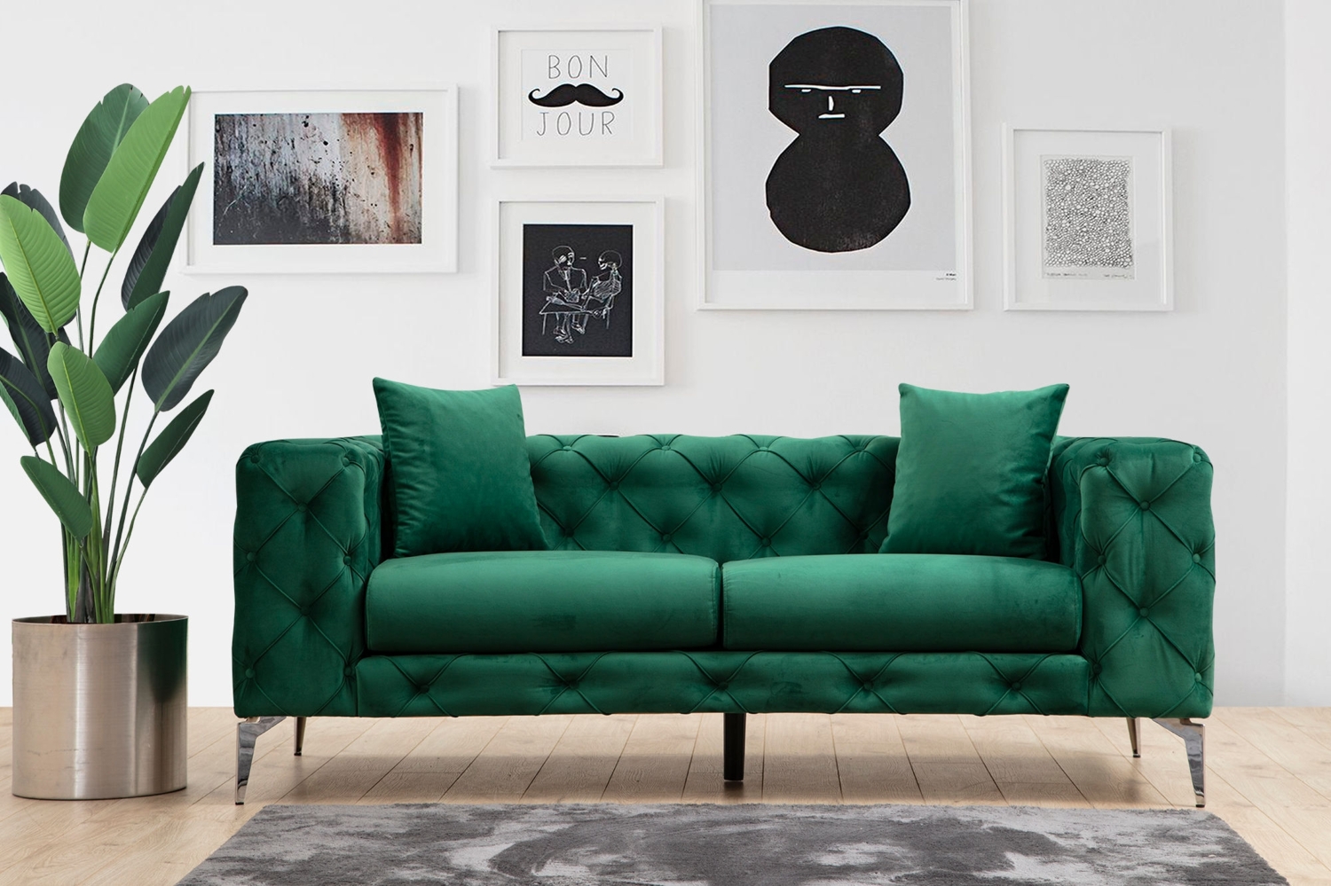 2-Sitzer-Sofa, 'Como', 73 x 90 x 197, Grün Bild 1