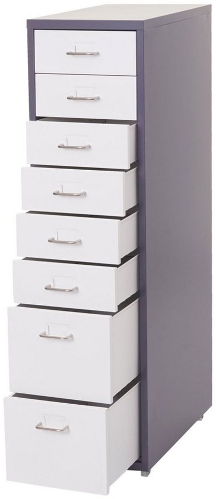 MCW Rollcontainer T851-8, 8 Schubladen, Mit Etiketten und Etikettenhalter, vier Laufrollen Bild 1