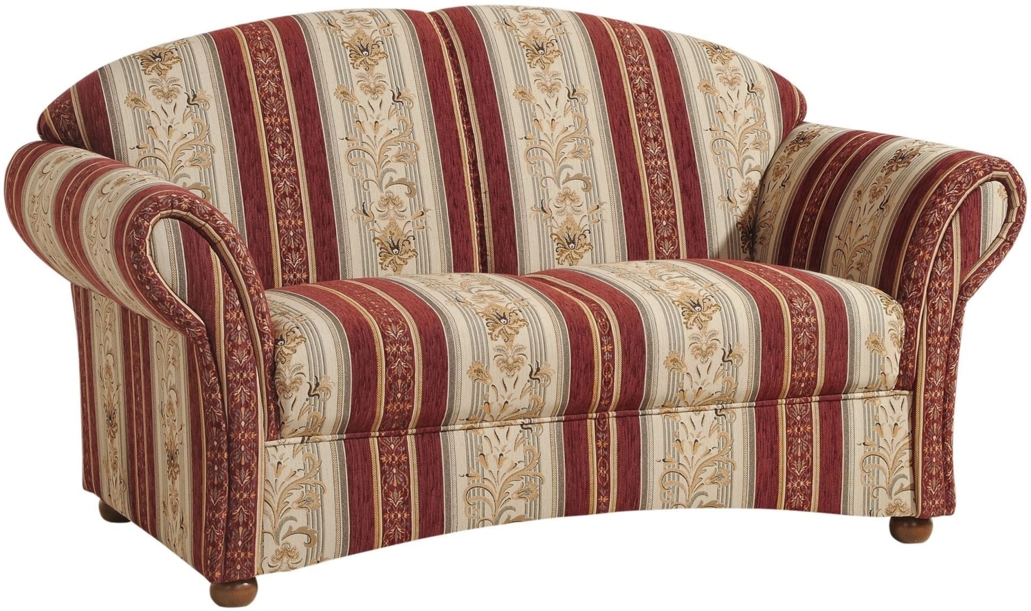 Sofa 2-Sitzer Kama Bezug Chenille Buche nussbaum dunkel / rot 21536 Bild 1