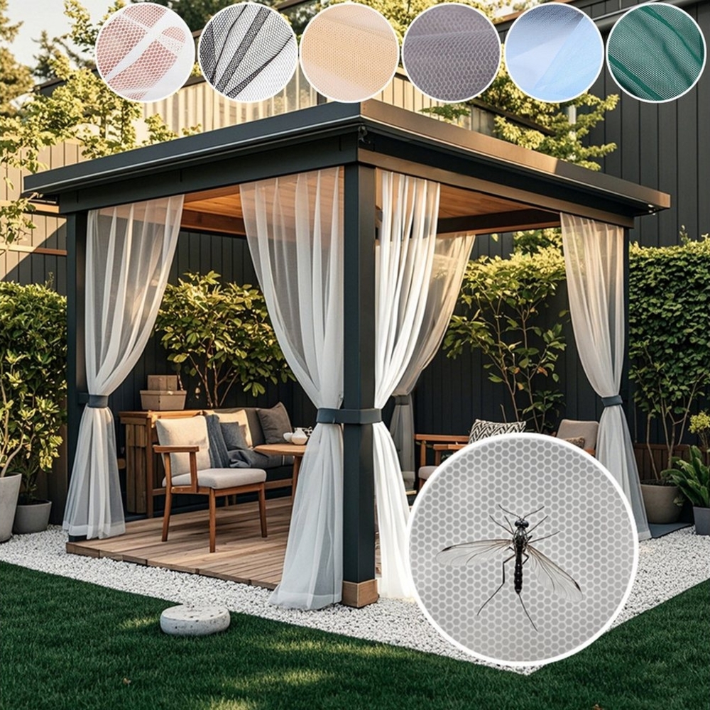 BTTO V&G Vorhang Moskitonetz,Outdoor Vorhang,DIY Größe, (1 St), transparent, Insektenschutz,für Garten Balkon Patio Porch Pool Wohnzimme Bild 1